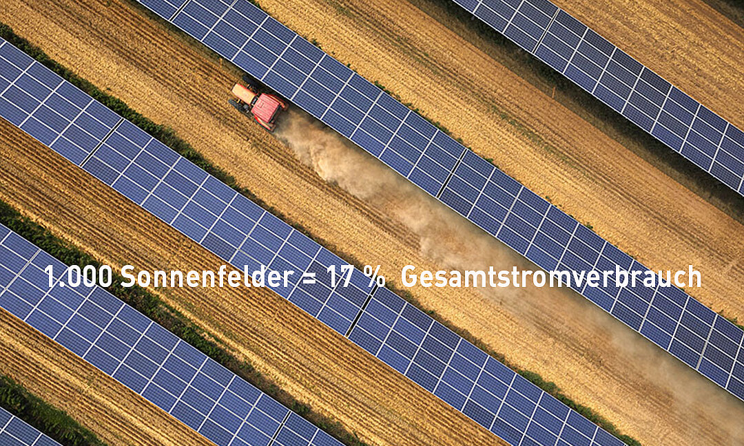 17 % des Gesamtstromverbrauchs in Österreich kann von Sonnenfeldern kommen.
